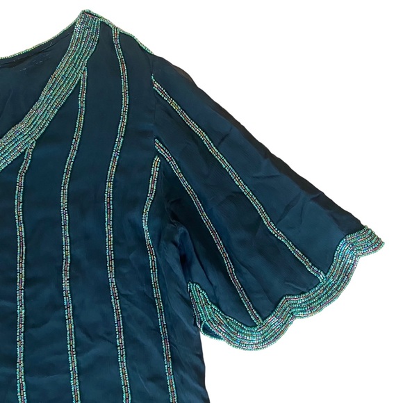 🩷 410. judith ann creations beaded top m - Picture 3 of 5